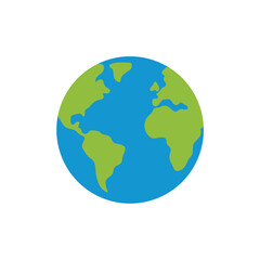 Fototapeta premium earth globe symbol in flat illustration on white 