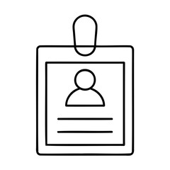 Fototapeta premium Simple illustration of a staff identification badge with a placeholder for a photo and name