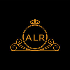 Initial ALR Letter Linked Logo for business and company identity. Modern ALR Letter Logo Vector Template with modern trendy golden logo.
