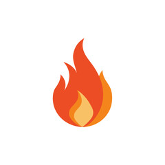 fire flame icon in minimal flat vector design 