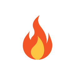 fire flame icon in minimal flat vector design 
