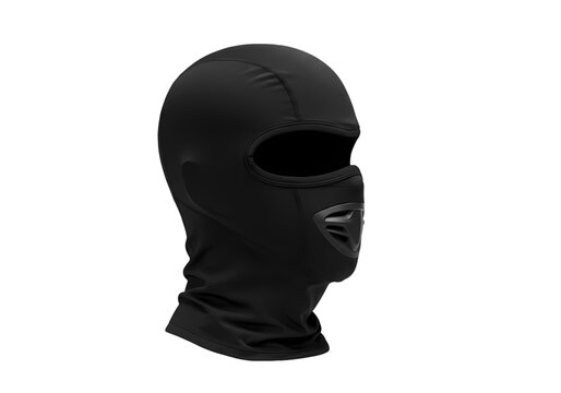 Black Balaclava Side Profile isolated on transparent baackground