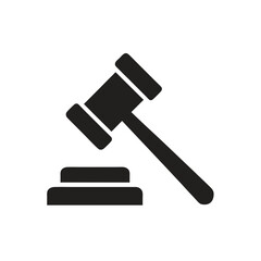 hammer and gavel law icon in minimal vector design 