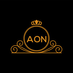 Initial AON Letter Linked Logo for business and company identity. Modern AON Letter Logo Vector Template with modern trendy golden logo.

