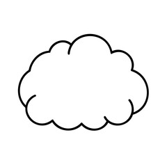 Simple black and white cloud icon isolated on a clean white background for design