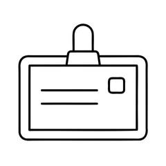 Vector illustration of an identification badge with a clip for work or event access