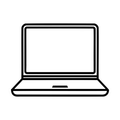 Clean modern laptop icon outlined in black perfect for digital technology concepts