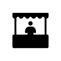 Shop with Shopkeeper Icon for Marketplace & Small Business Apps
