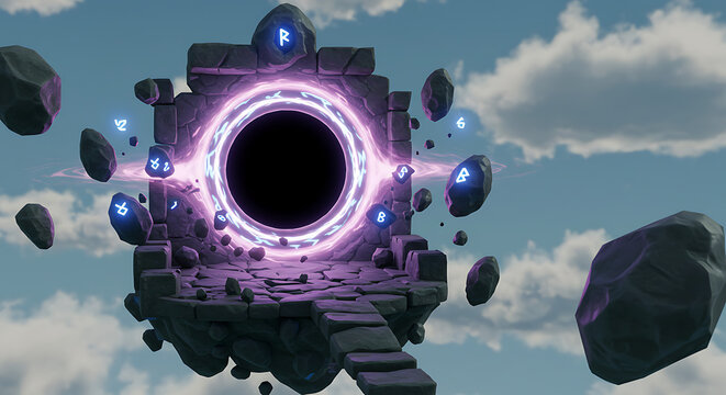Digital illustration of an alien spaceship orbiting a purple planet, set against a star-filled sky, conceptualizing an interstellar network with futuristic design and technology