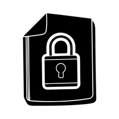Secure document illustration showing a file with a padlock concept for data protection
