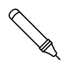 Simple black and white outline illustration of a felt tip marker for creative concepts