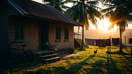 AI Image gen malay village house