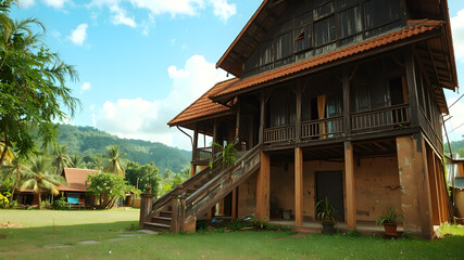 AI Image gen malay village house
