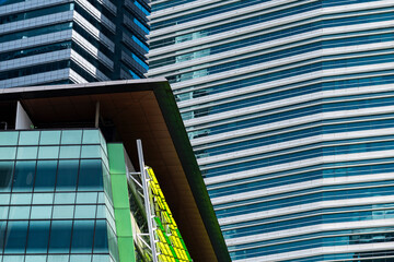 Contemporary glass building and eco architecture