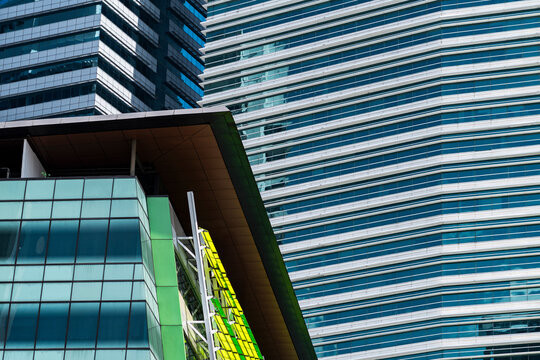 Contemporary glass building and eco architecture