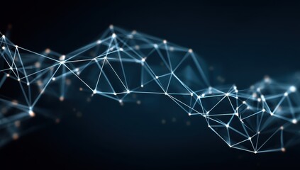 Abstract network of glowing points and lines