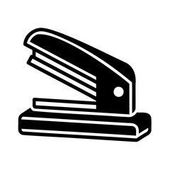 Black and white line art illustration of a stapler office stationery equipment