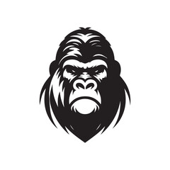 gorilla logo, editable vector image