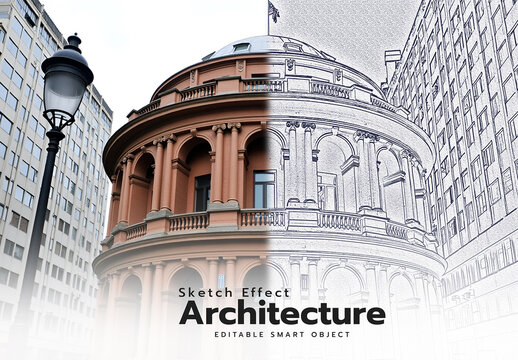 Architecture Sketch Photo Effect