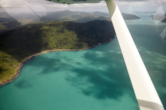 Views of the Whitsundays from a small plane