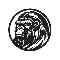gorilla logo, editable vector image