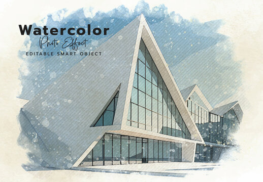 Architecture Watercolor Photo Effect