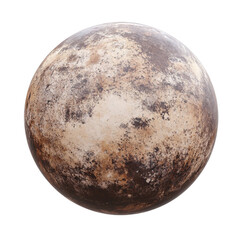 Spherical object with brown and beige mottled texture
