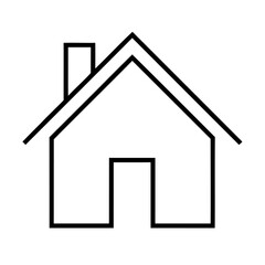 Simple black outline house icon depicting architecture real estate home design concept