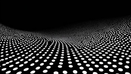Abstract black and white dotted wave pattern