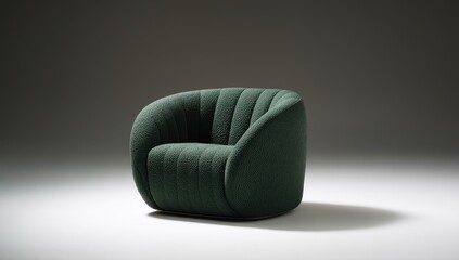 Emerald green, sculpted armchair
