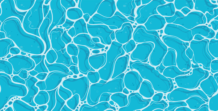 Seamless water waves on the ocean background.