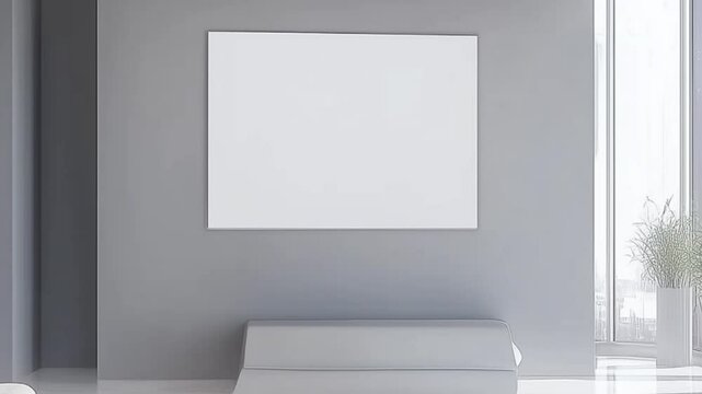 Large horizontal blank advertising poster billboard banner mockup in the building in urban city digital light box display screen for OOH media 12 sheet outofhome : Generative AI