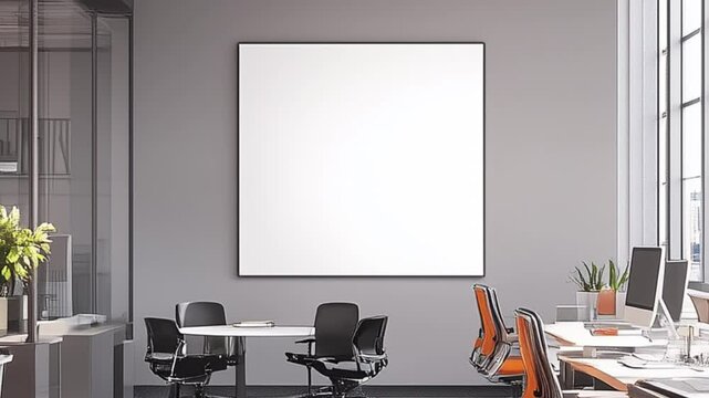 Large horizontal blank advertising poster billboard banner mockup in the building in urban city digital light box display screen for OOH media 12 sheet outofhome : Generative AI