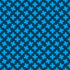 Blue crosses pattern on dark blue background, square