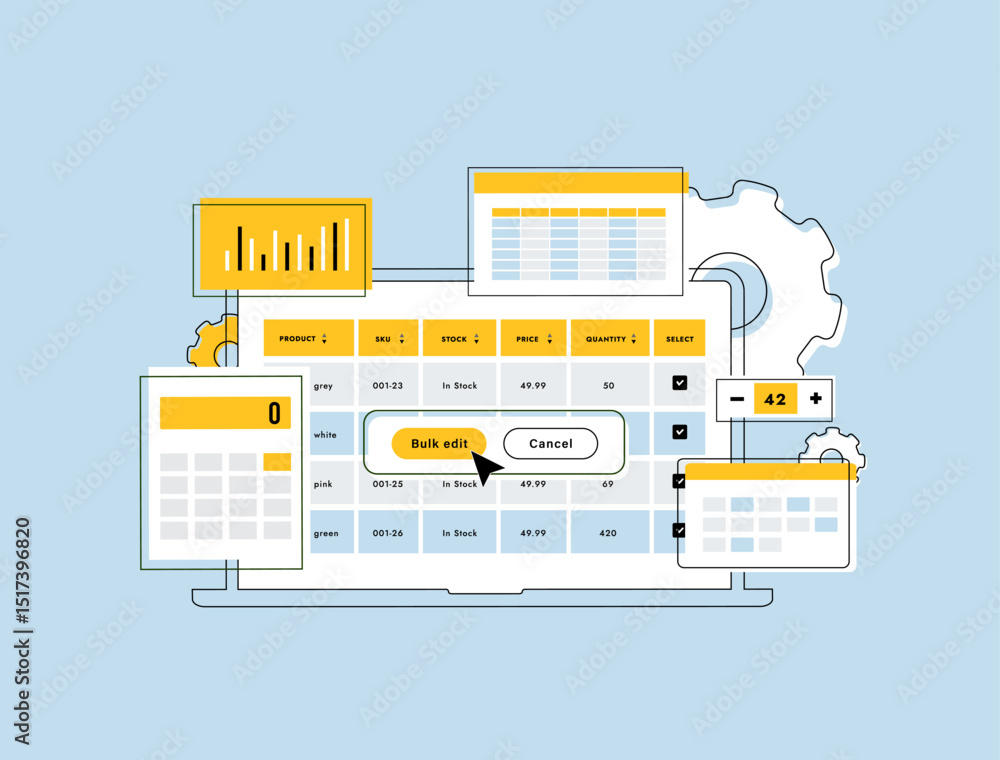 Poster multi-channel inventory management software - bulk edits across various online marketplaces. invento