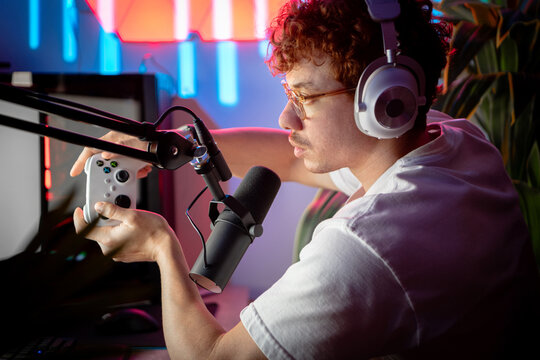 Streamer playing video game