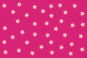 A vibrant pink background adorned with scattered white stars.