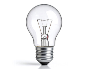 Clear Glass Light Bulb Showing Filament and Reflective Surface Details