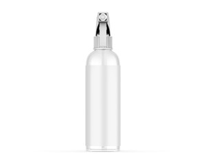 Transparent trigger spray bottle mockup on isolated white background, 3d illustration