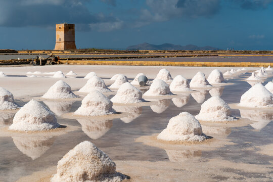 Salt mine on a sunny day