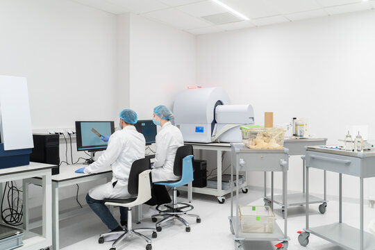 Scientists Working Together In Ethical Animal Research Laboratory