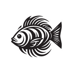 Fototapeta premium fish logo, editable black and white vector
