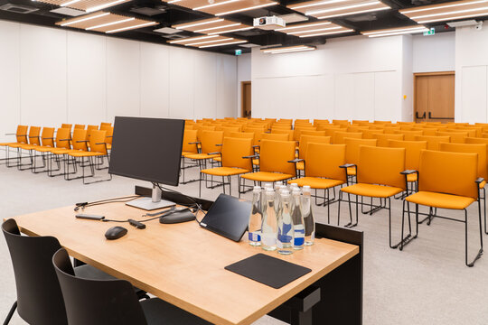Lecture Hall Setup Before Event Begins

