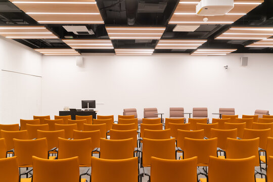 Modern Conference Space with Empty Chairs