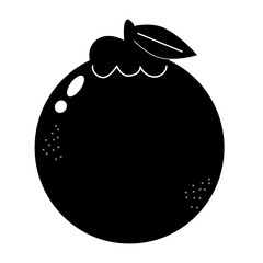 フルーツ　デコポンのシンプルアイコン　モノクロ〜Fruit Dekopon simple icon monochrome〜