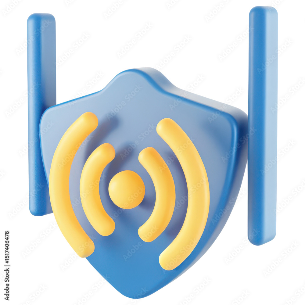 Poster wifi extender concept. wireless security icon with a shield design.