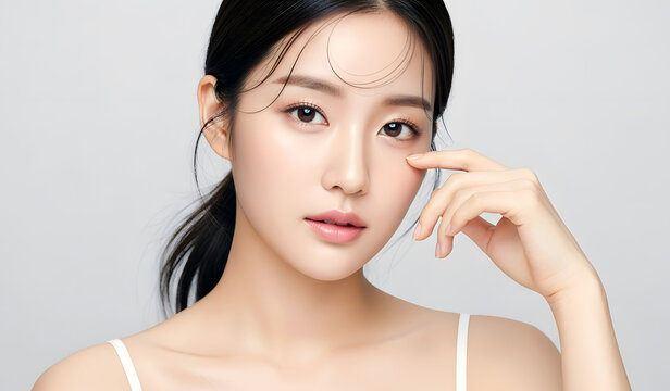 단정하게 머리를 묶은 20대 여자 모델