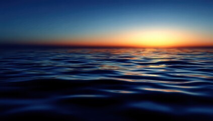 Fototapeta premium Blurry sunset over ocean
