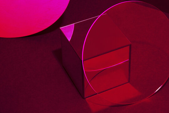 Modern abstract geometric still life image with material objects