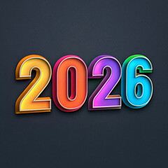 Happy new year, Year 2026 , are in vibrant colors and show off a metallic finish that will add a modern touch to any design